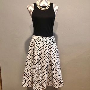 WhoWhatWear black/white polka-dot midi skirt